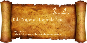 Könyves Leonárd névjegykártya