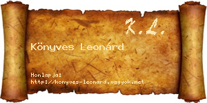 Könyves Leonárd névjegykártya