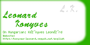 leonard konyves business card